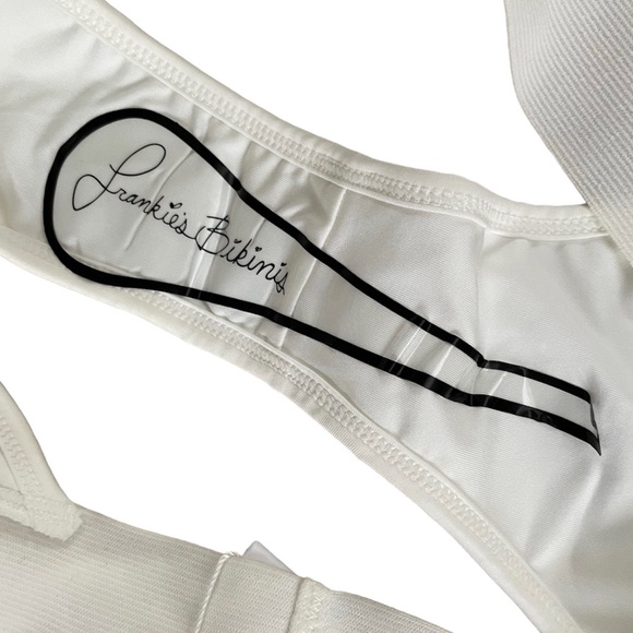 Frankie’s Bikinis Drew Ribbed Bikini Bottom in White Sz L NWT - Picture 11 of 13